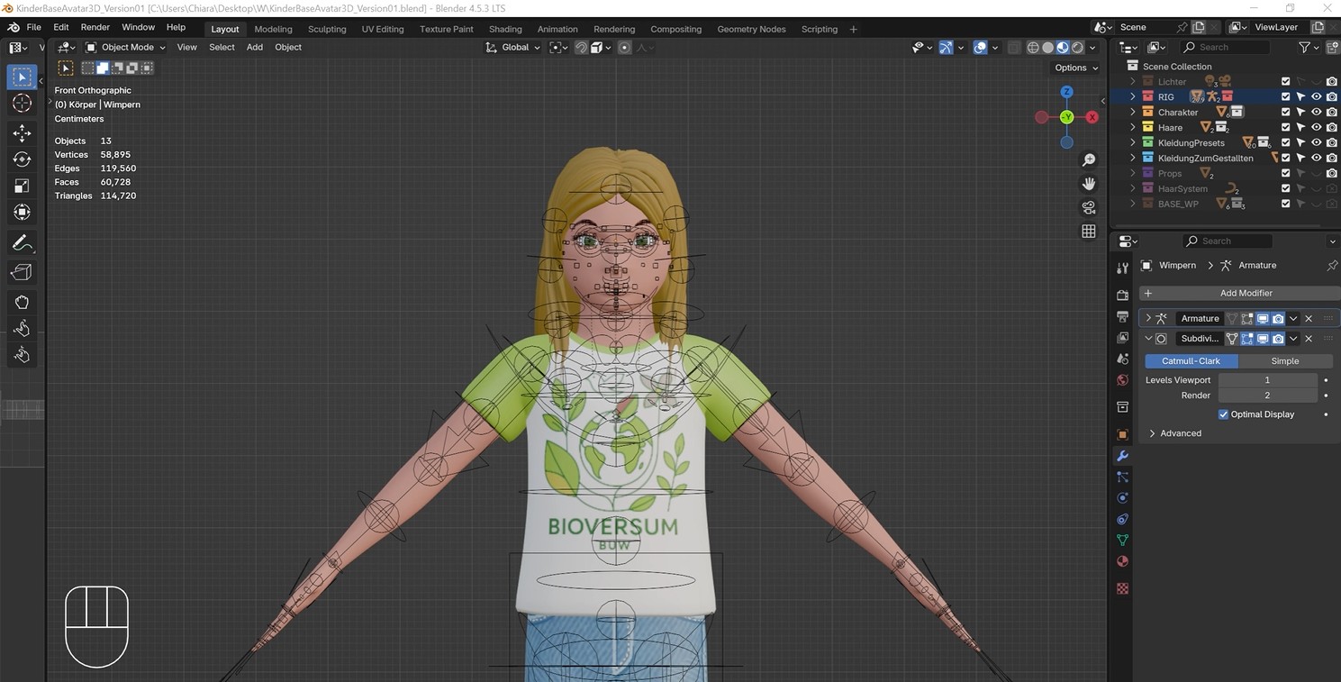 Blender - Teil 1 - 3D-Avatar - Körper editieren